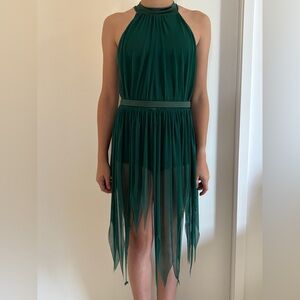 Girls Emerald Halter Dance Dress